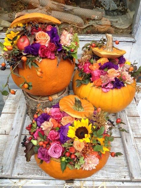 Autumnal Table Centres And Decor Halloween Flower Arrangements