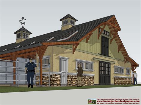 Free barn plans shown below is a sample of what kind of plans we'll keep adding note from barntoolbox.com owner/plan designer: home garden plans: HB100 - Horse Barn Plans - Horse Barn ...