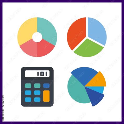 4 Budget Icon Vector Illustration Budget Set Calculator And Pie Chart