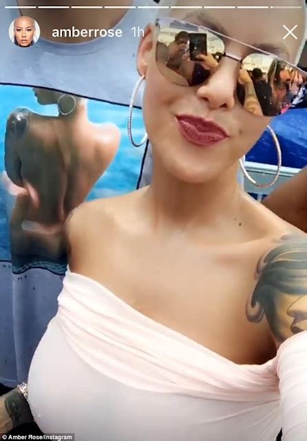Photos Amber Rose Shows Off Pierced Nipples In See Through Dress