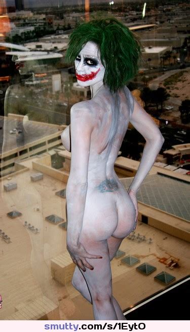 Joker Cosplay Nudity Ass Butt Greenhair Facepaint Bodypaint Tattoos Tattoo Ink