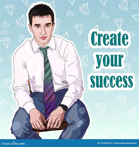 Successful Attractive Man Businessman Create Your Success Concept Of