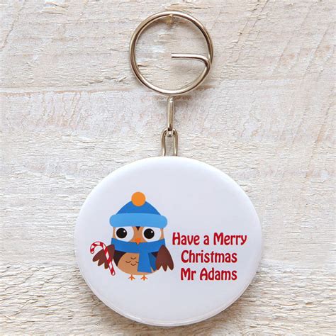 Christmas Owl Keyring Mirror Bottle Opener By Red Berry Apple