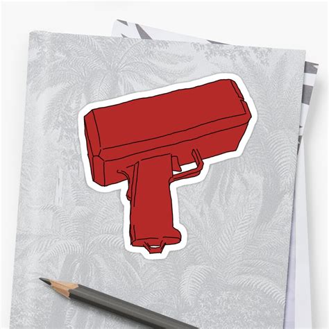 Moral Tycoon Supreme Cartoon Money Gun Sticker By Moral Tycoon