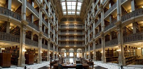 George Peabody Library At Johns Hopkins University In Baltimore Md