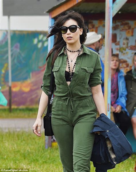 daisy lowe shows cleavage as she leads glastonbury 2015 celebrity arrivals daily mail online