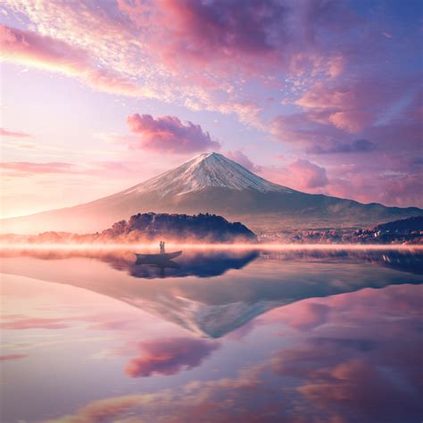 Mount Fuji Wallpaper 4k Volcano Japan River Reflection