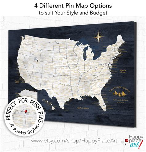 Very Detailed Usa Push Pin Map With Cities And States Labelled Us Map