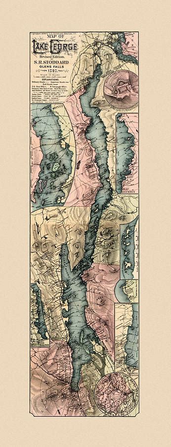 Map Of Lake George 1890 Photograph By Andrew Fare Fine Art America