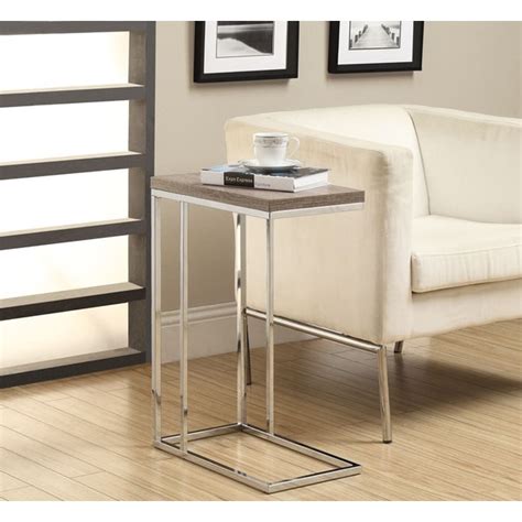 Shop Dark Taupe Reclaimed Look Chrome Metal Accent Table Free