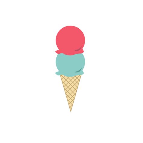 Image Of An Ice Cream In A Cornet With Two Scoops Free Svg