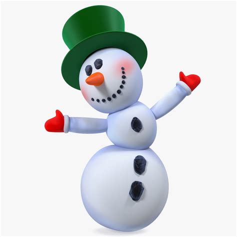 Smiling Cartoon Snowman 3d Model 39 Max Obj Ma Fbx C4d Blend