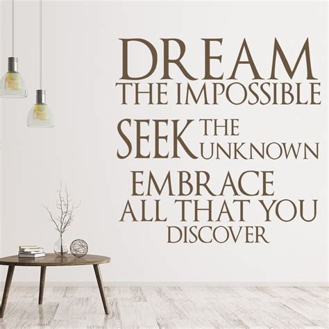 Dream The Impossible Wall Sticker Quote Wall Art