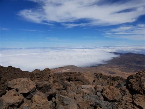 Beautiful Scenery Over The Clouds From The Big Famous Volcano Pico Del
