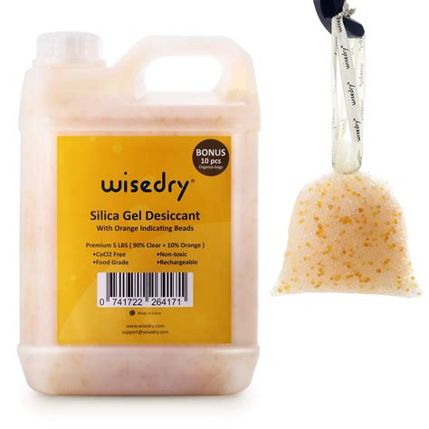 Wisedry Silica Gel Beads Reusable 5 Lbs Color Indicating