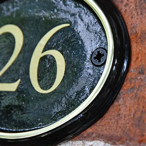Polished Brass And Black Oval House Number Sign Vinyl Numbers Black