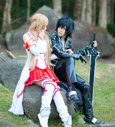 Anime Sword Art Online Kirito And Asuna Cosplay Costumes Clothes Anime