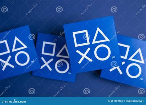 London Uk July 2022 Sony Playstation Logo Against A Blue Background