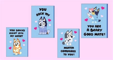 Digital Kids Valentines Day Friendship Cards Printable Bluey
