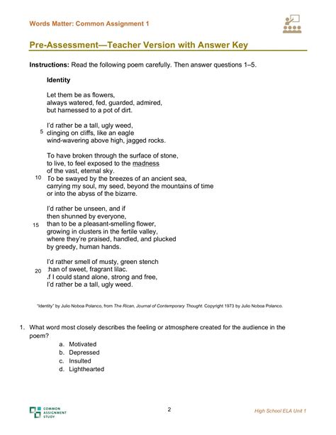 Commonlit Answer Key Pdf Common Lit Answers Hearts And Hands