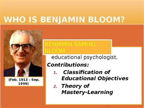 👍 Benjamin Bloom Education Theory Blooms Taxonomy And Educational