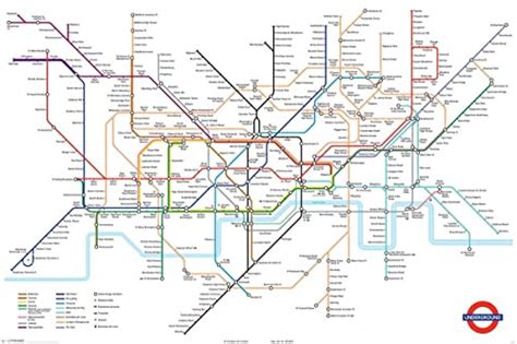 Real London Tube Map Poster A Geographical Representation Of The