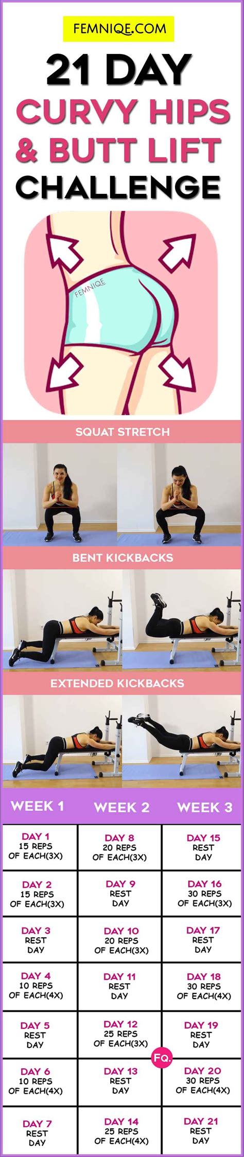 Day Butt Lift Challenge Wider Hips Big Glutes Workouts
