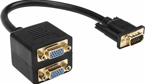 Rocstor VGA Male to Dual VGA Female Splitter Cable (1')