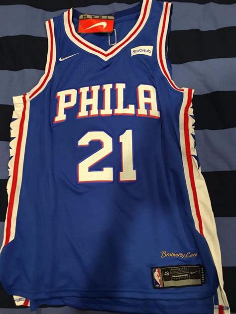 Ben simmons , local tv , philadelphia 76ers … Nike Medium Replica Stitched Joel Embiid Sixers Jersey ...