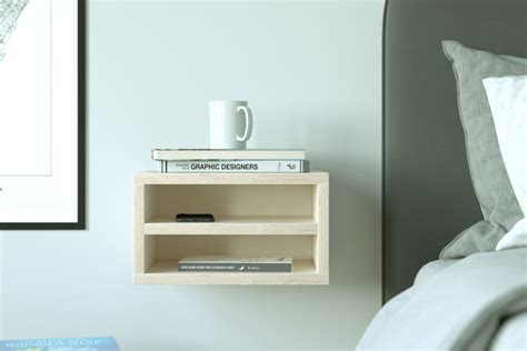 Floating Bedside Table Wall Mounted Nightstand With Shelf Etsy