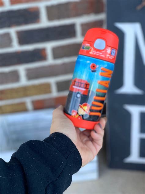 Boys Firetruck Theme Sippy Cup Thermos Sippy Cup Kids Etsy