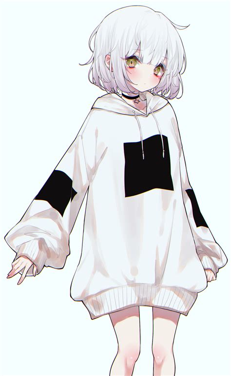 Oversized Sweater Hoodie Cute Anime Girl Drawings