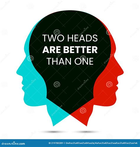 Two Heads Are Better Than One Vector Stock Vector Illustration Of