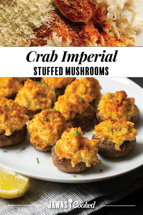 Crab Imperial Stuffed Mushrooms Papaya Recipes Seafood Recipes Appetizer Recipes