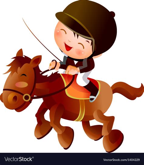 Cartoon Equestrian Boy Royalty Free Vector Image