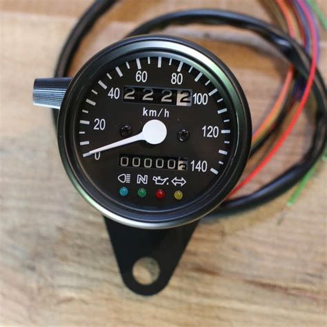 Black Mini Speedometer W Odometer And Led Indicator Lights Kph 60kmh