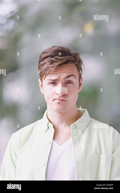 Caucasian Young Man Looking At Camera Stock Photo Alamy