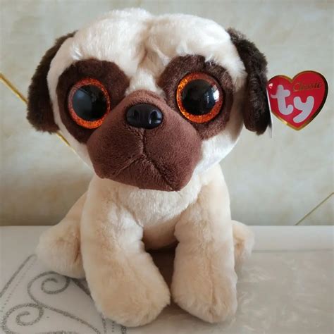 Rufus Pug Dog Ty Classic 10 25cm Big Eye Plush Toys Stuffed Animals