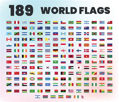 189 Banderas Del Mundo Conjunto De Banderas De Diferentes Países