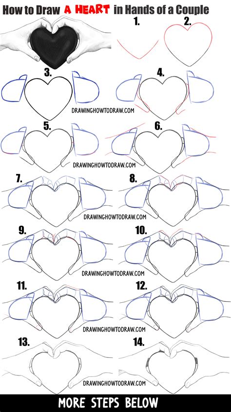 — —the other diagrams beginning with number one there is no stupid tracing in this book, for tracing accomplishes at most bnly a little muscular control. How to Draw Couple's Hands Holding a Heart for Valentine's Day Easy Step by Step Drawing ...