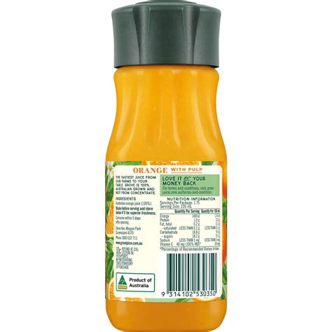 Grove Juice Signature Cold Pressed Orange Juice With Pulp 350ml Woolworths