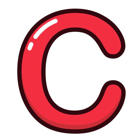 C Letter Red Alphabet Letters Icon Free Download