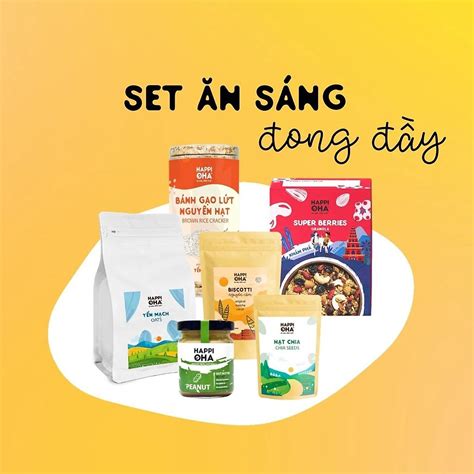 Mua Set ăn Sáng đong đầy Happi Oha Gồm 6 Sản Phẩm Granola Bánh Gạo Bơ