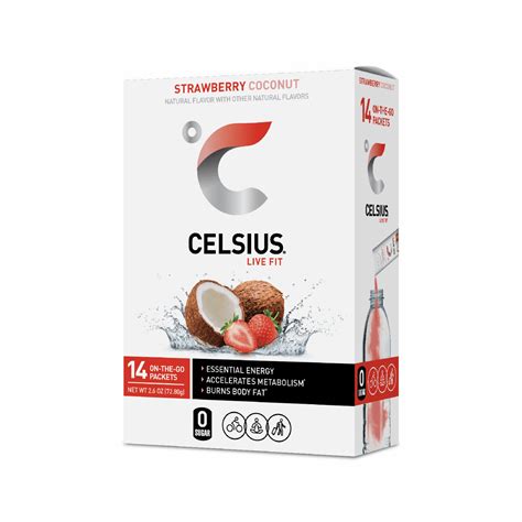 Celsius On The Go Essential Energy Drink Mix Strawberry Coconut 14