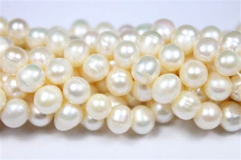 8mm White Pearl Beads Baroque White Pearl Beads Freshwater Etsy