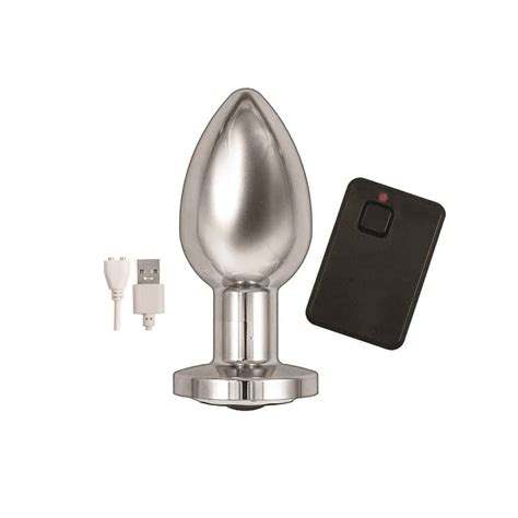 Ass Sation Remote Controlled Vibrating Metal Butt Plug Silver With A