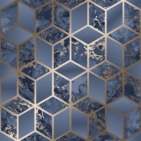 Liquid Marble Cube Wallpaper Blue Bronze I Love Wallpaper