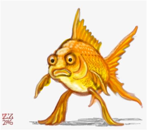 Download Draw A Fish Standing On Fins As If They Were Legs By Fish