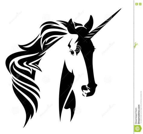 Unicorn Horse Black And White Vector Design Stock Vector Illustration
