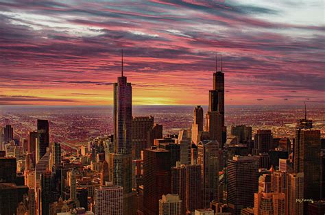 Chicago Skyline Sunrise Photograph By Ken Figurski Pixels